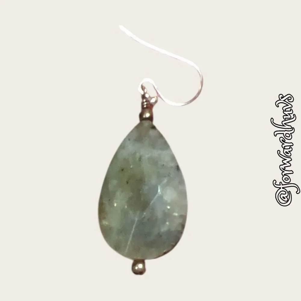 Faceted *Labradorite Stone Dangle Earrings – Elegant